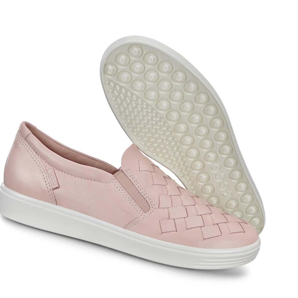 Women's Ecco Soft 7 Woven Casual Shoes Pink | Canada 82OKI